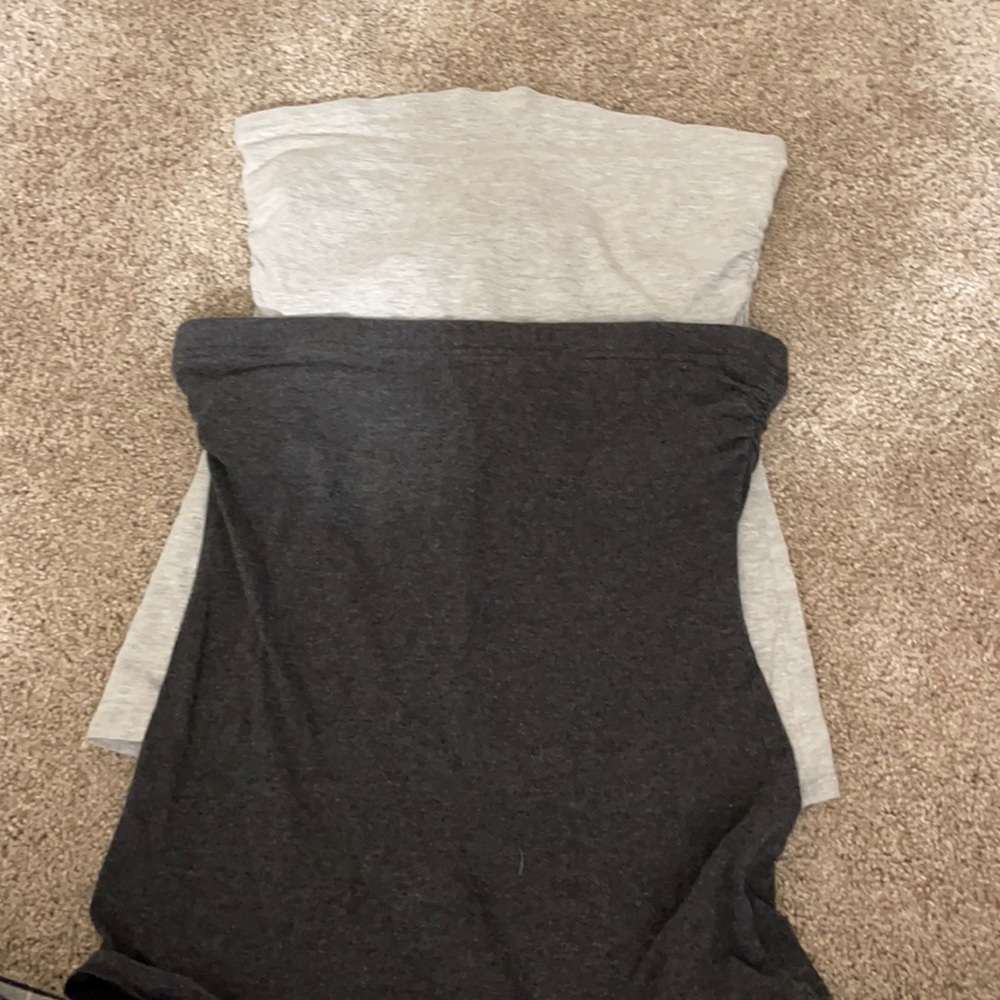 Two strapless tops